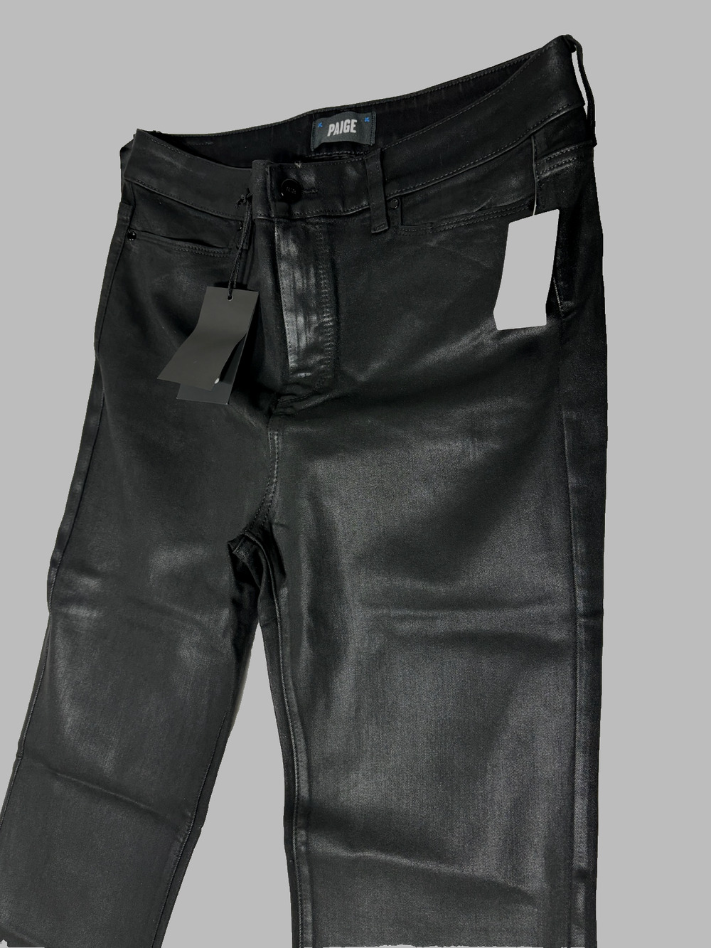 Paige Jeans Womens 32 Black Manhattan Boot Luxe High Rise Stretch Pockets NWT